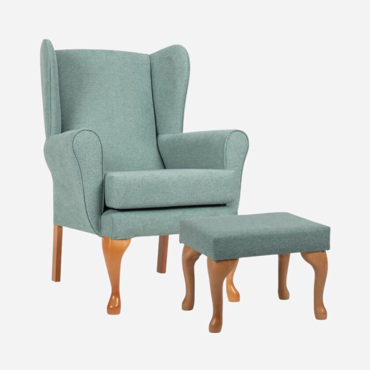 Queen Anne Fireside Chair with Matching Footstool