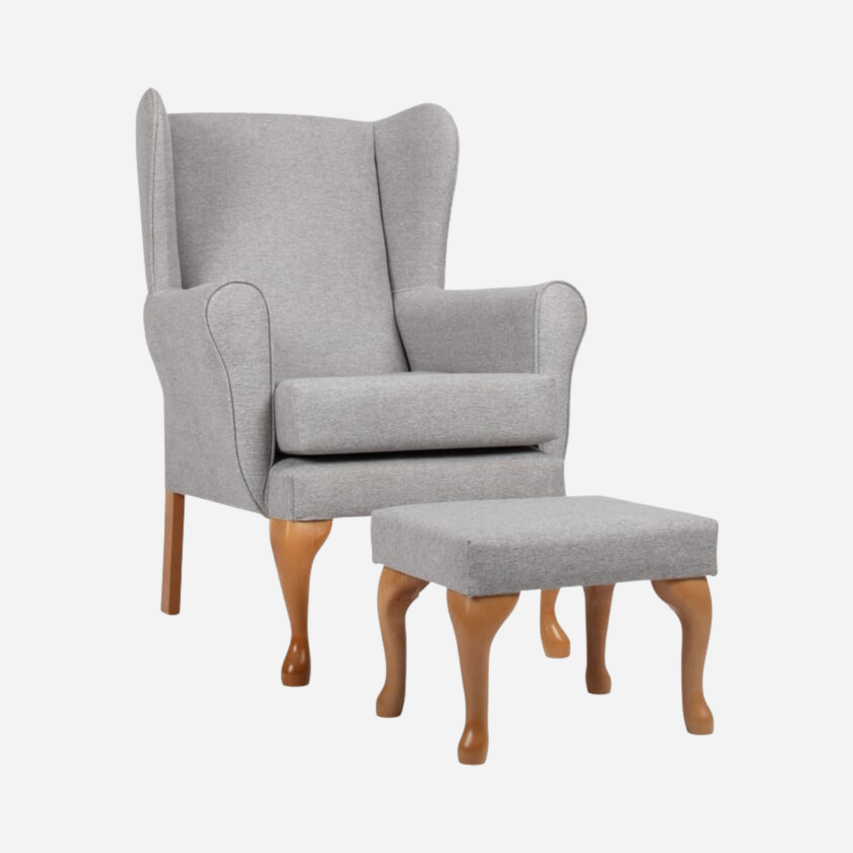 Queen Anne Fireside Chair with Matching Footstool