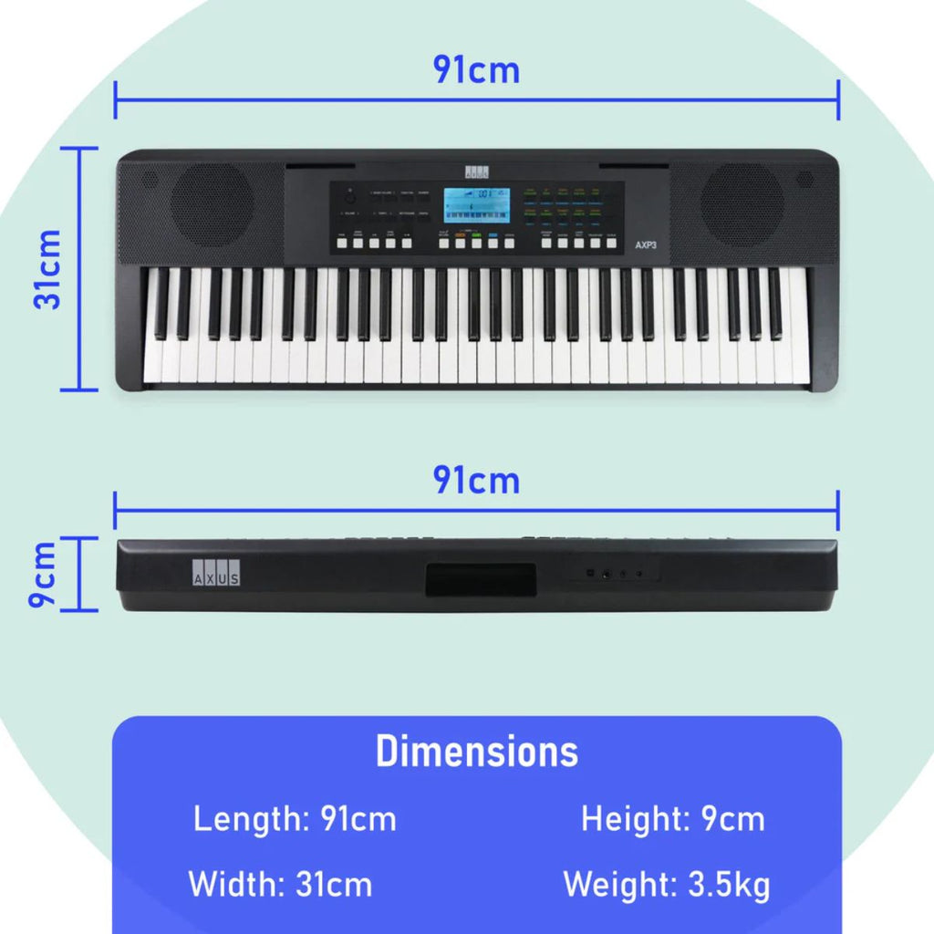 Axus AXP3 61 Note Slimline Portable Keyboard - Rental
