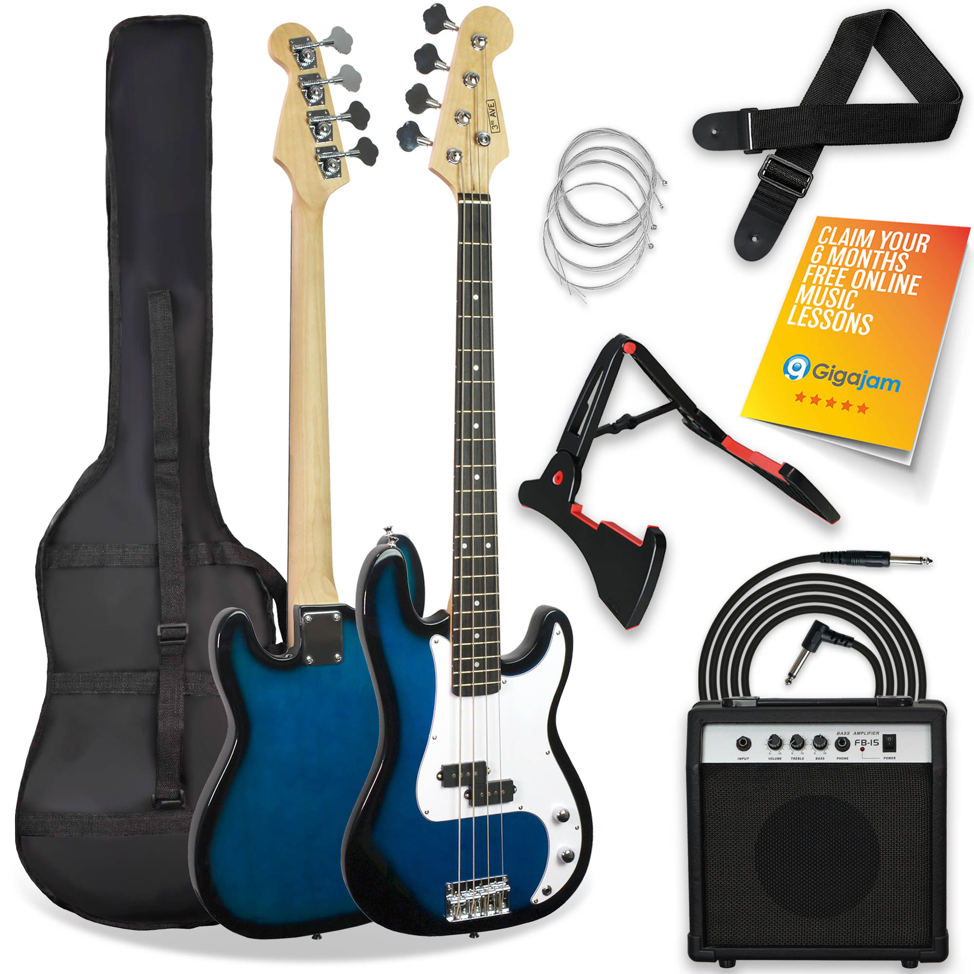 3rd Avenue Electric Bass Guitar Pack - Rental