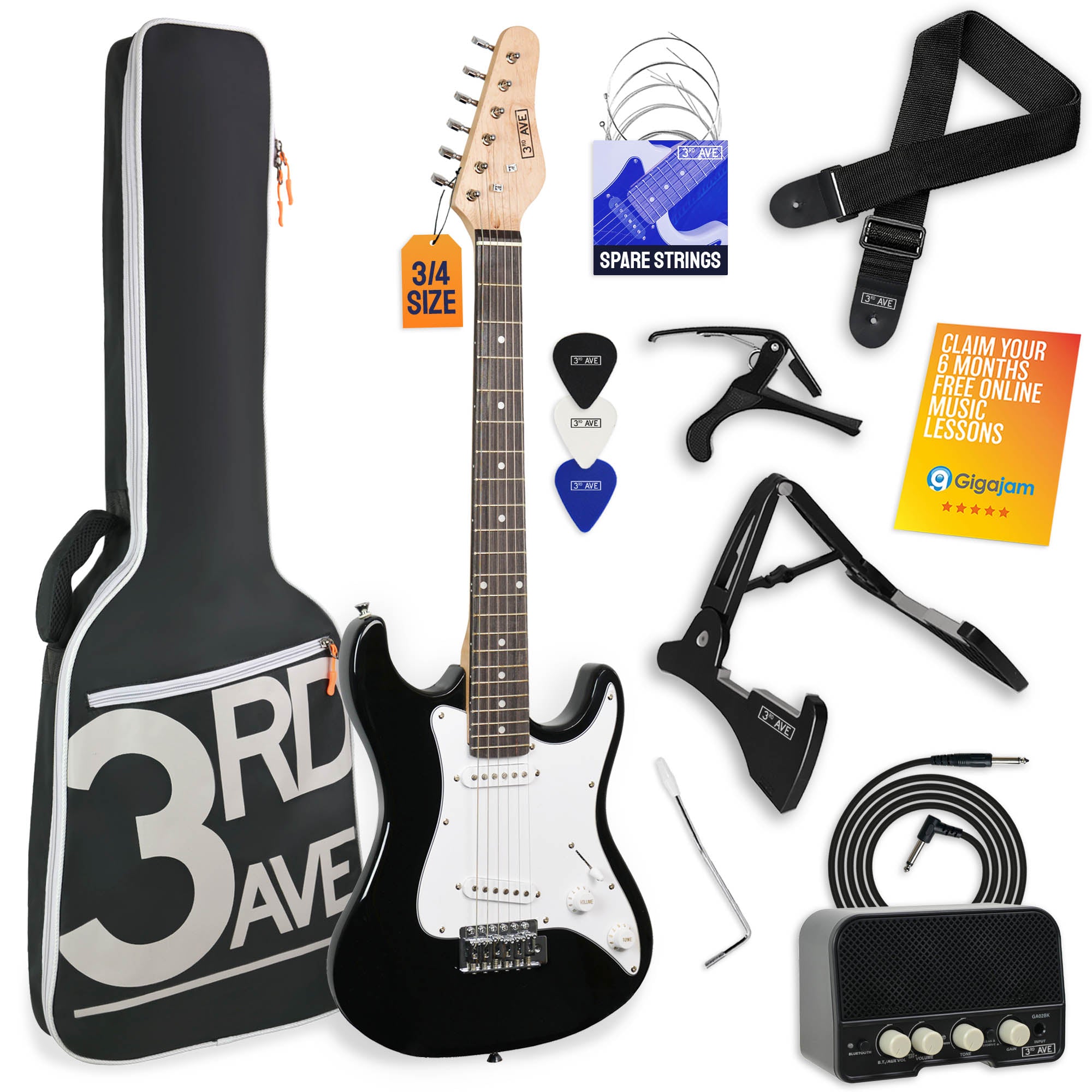 3rd Avenue 3/4 Size Electric Guitar Pack with Amp - Rental