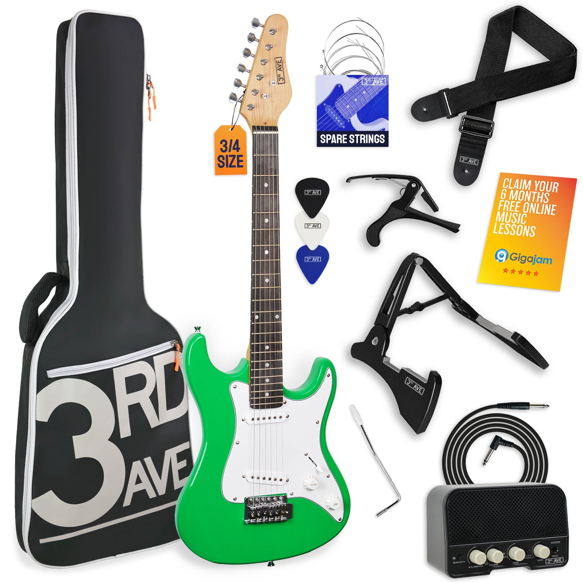 3rd Avenue 3/4 Size Electric Guitar Pack with Amp - Rental