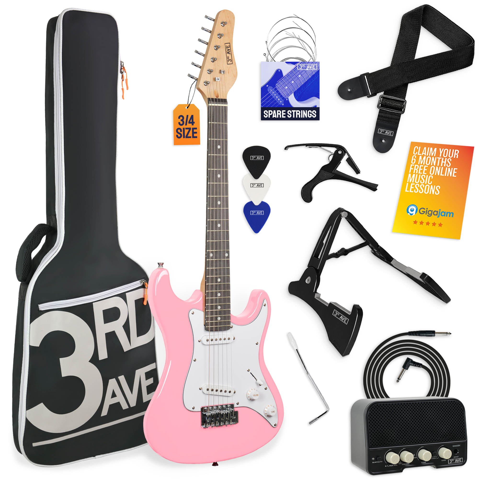 3rd Avenue 3/4 Size Electric Guitar Pack with Amp - Rental